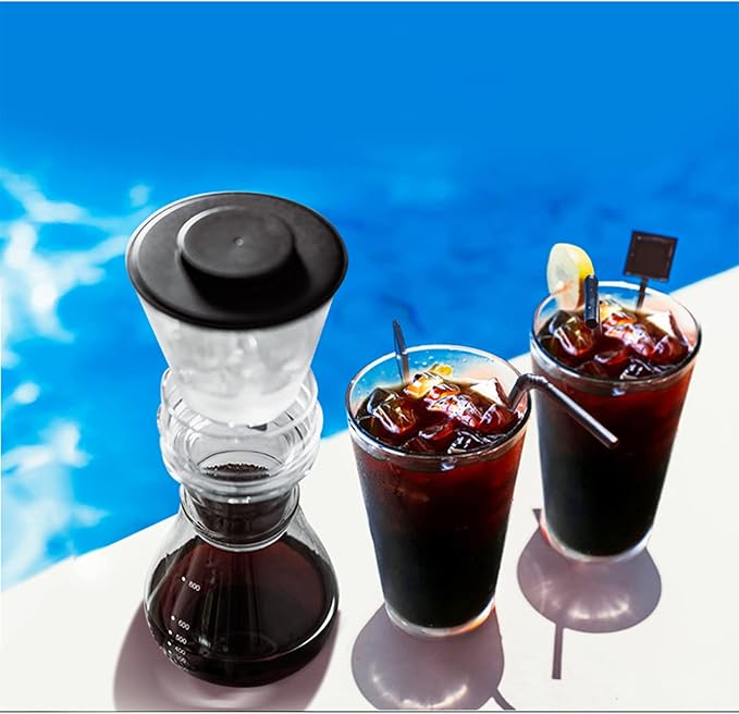 Ice Drip Coffee Pot Glass Coffee Maker 1000ML Household Machine Ice Brew Kettle Tea Glass Pot Hand Brew Cold Ice Brew Pot Espresso Coffee