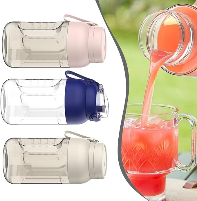 Dual Cover Design in a 1200ml Portable Juicer Cup with Enhanced Safety Features for User Protection /896(White)