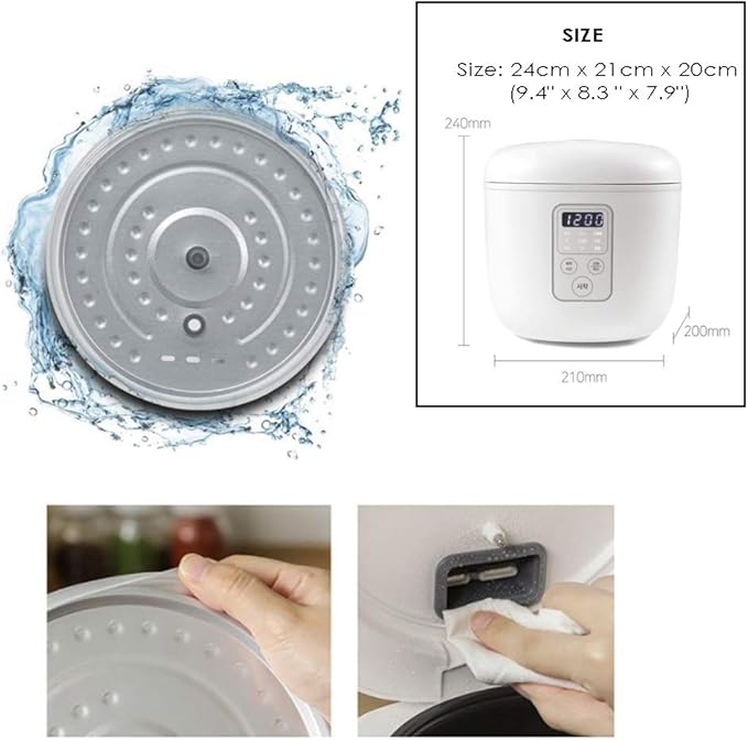 Rosa Rice Cooker for 1-3 People Delicious rice 24 Hours PresetPortable Rice Cooker 3 Cups 9.4 x 8.3 x 7.9 White 220V(Provide 110 volt transformer)