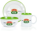 Friends Central Perk Coffee House Themed Dinnerware Dining Set | Official Friends Collectible Ceramic Display | Includes Plate Bowl And Mug | 3-Piece Set