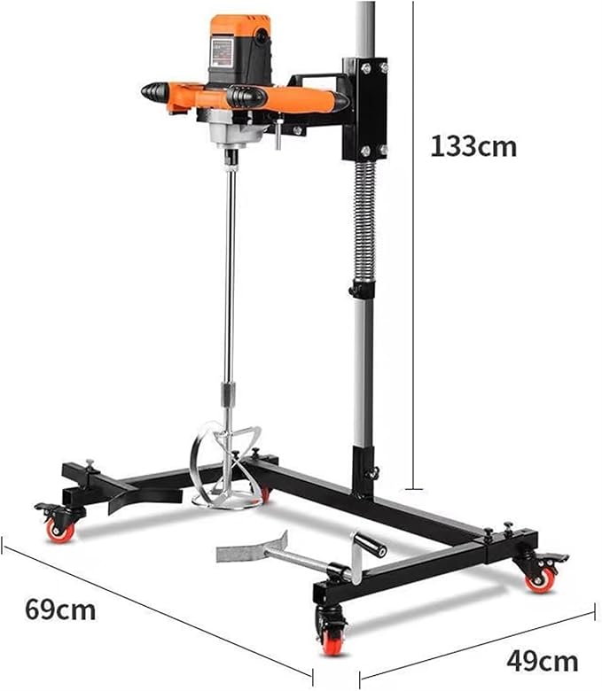 Automatic Paint Mixer Machine 2800W Electric Tank Mixer Machine Power Air Agitator 0-1400r/min Speed with Auxiliary Stand &amp Aircraft Drill for Ink Dissolver Agitator(
