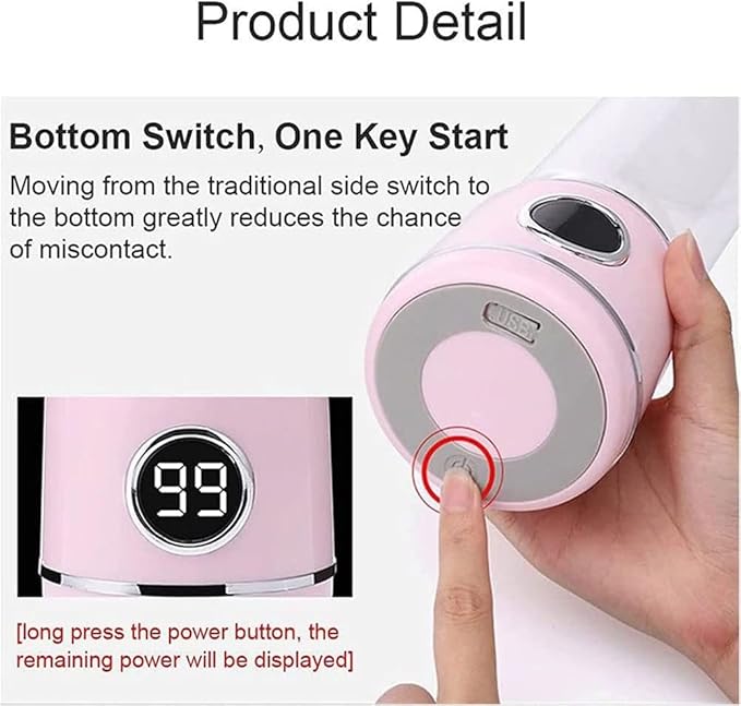 Portable Blender for Shakes and Smoothies: Personal Size Single Serve Travel Fruit Juicer Mixer Cup with Rechargeable USB Small Electric Individual Mini Blender for Juice Milk
