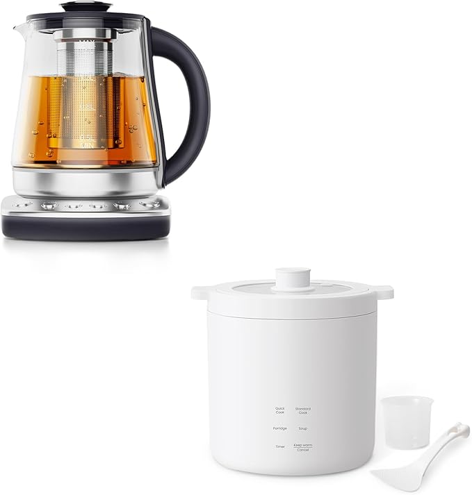 Rice Cooker 2 Cup Uncooked with 4 Cooking Functions &amp Product Image Electric Kettle With Infuser 1.5L Electric Tea Kettle With Temperature Control
