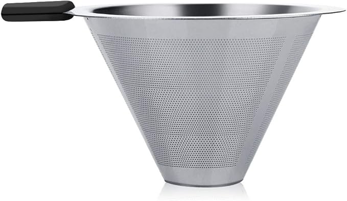 Hakeeta 400ml Coffee Maker Pour-Over Glass Coffeemaker with Stainless Steel Permanent Filter. Manual Coffee Dripper Brewer