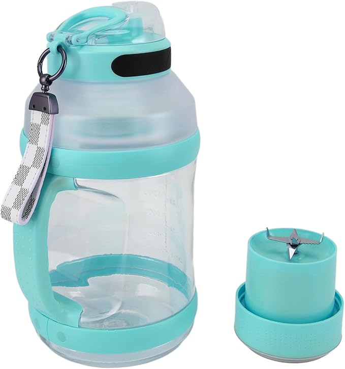 Yosoo Large Capacity 2L Sport Portable Blender with 6Blades for Shakes Smoothies 18000rpm High Speed Blender with 4000mAh Battery USB Charging Materials (Blue and Green)