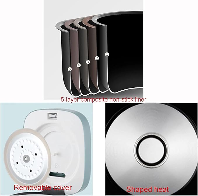 Mini Rice Cooker Household Multifunctional Rice Cooker 24H Reservation and Heat Preservation for 1-3 People (A) (B)