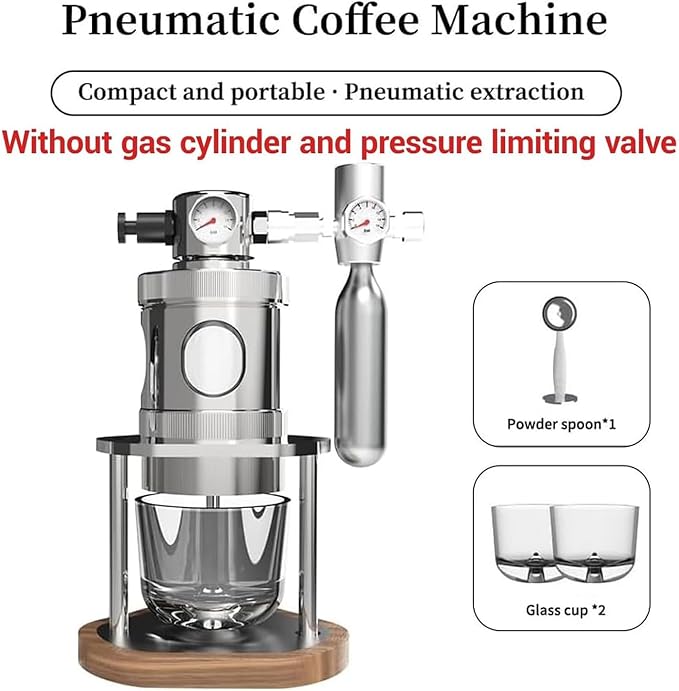 Pneumatic Coffee Machine Manual Air Pressure Espresso Maker with Pressure Gauge Operating Pressure: 1 Bar to 16 Bar