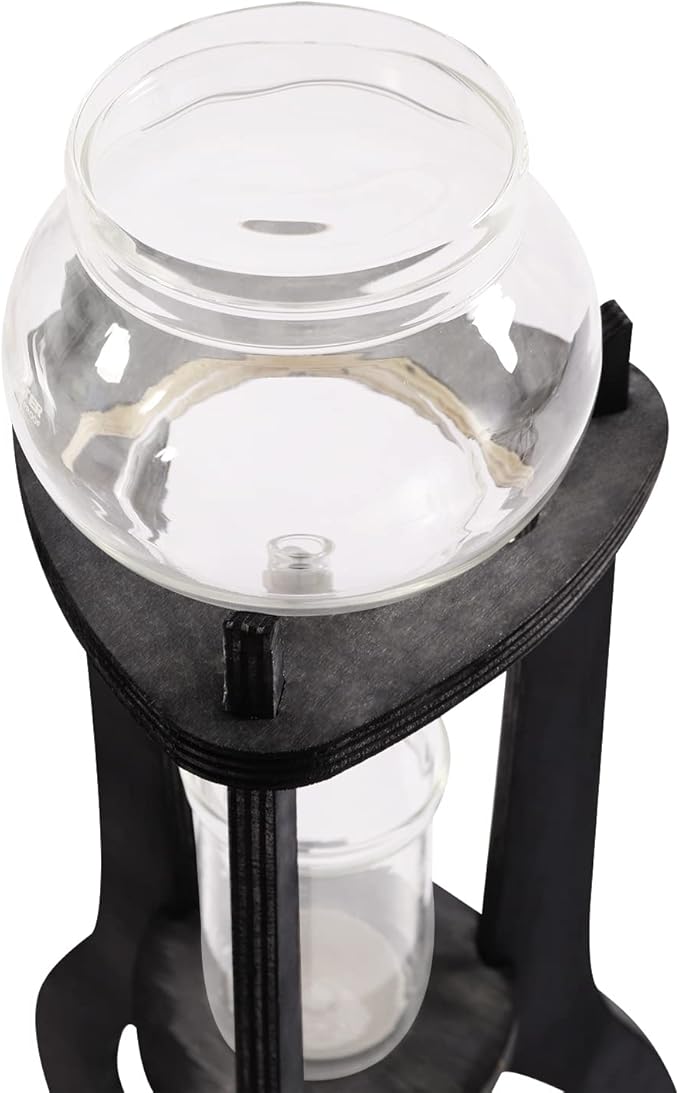 Tower Coffee Maker 600ml Cold Brew Coffee Maker - Glass Ice Dripper for Slow-Drip Iced Coffee &amp Cold Brew Home Barista &amp Iced Coffee Lovers Around 6-8 Cup (Gray)