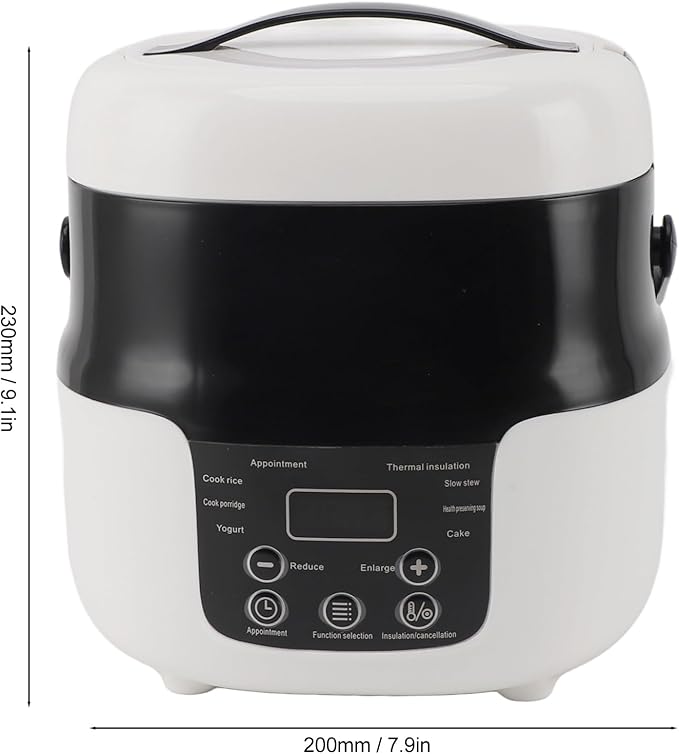 2L Car Rice Cooker Non Stick Liner 7 Stage Heat Control Mini Electric Rice Cooking Pot Travel Camping 12V 24V