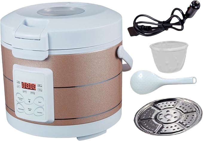 12V 24V Portable Car 3L Electric Rice Cooker 26x23cm Portable Multifunctional Professional for Keeping Warm Rice Cooking Pot B(Style A)