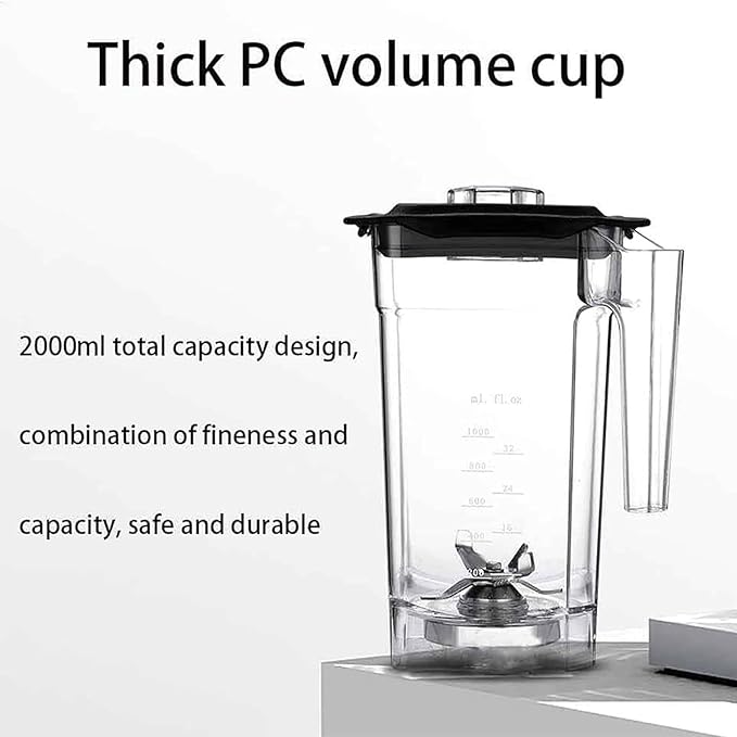 Commercial Blender Professional Smoothies Blender 2000ml 5 Programmable FunctionQuiet Blender with Digital Waterproof Touchpad and Quiet Sound Enclosure
