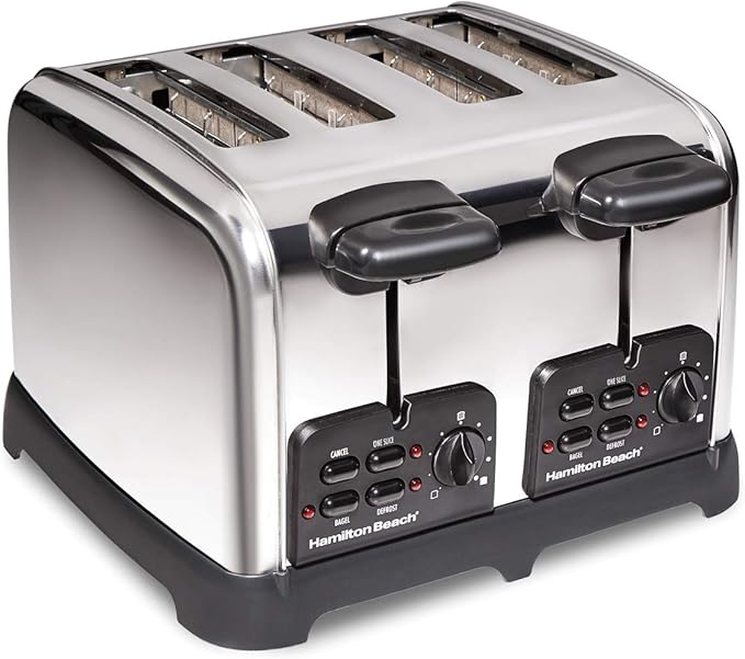 Hamilton Beach 24782 Retro Toaster with Wide Slots &amp 2-Way 12 Cup Programmable Drip Coffee Maker &amp Single Serve Machine Glass Carafe Auto Pause and Pour Black