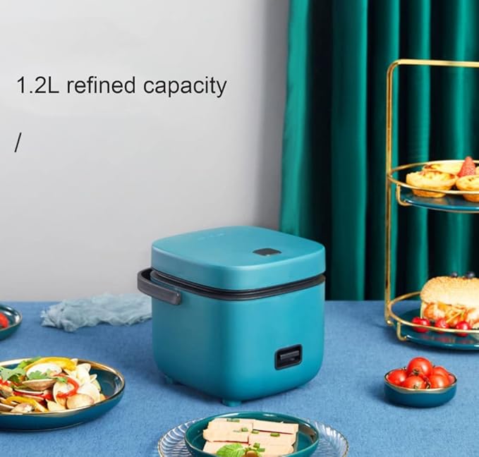 1.2L Mini Rice Cooker - Multi-Function Removable Nonstick Pot for Cooking Rice Soup Stews &amp Oatmeal Suitable for 1-3 PeopleBrown