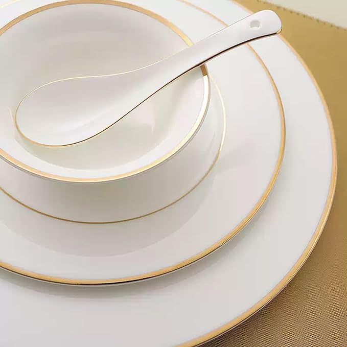 Platinum Dinnerware Set Service for 6Delicate afternoon tea Bone China Dinnerware SetsSteak Dinner Plates Dish Set (24 Pcs)As a gift for family members