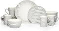 Gourmet Basics by Mikasa Aurora 16 Piece Dinnerware Set (Service For 4) Gray