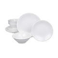 Elite Global Solutions Pebble Creek 12 Piece Premium Melamine Dinnerware Set Service for 4 (Item PEB1081KT-W) White 12