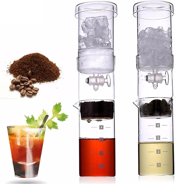Ice Cold Brew Coffee Maker 400ml Portable Reusable Ice Drip Coffee Filter Glass Percolators Espresso Barista Tools Dripper Pot Home Use Classic