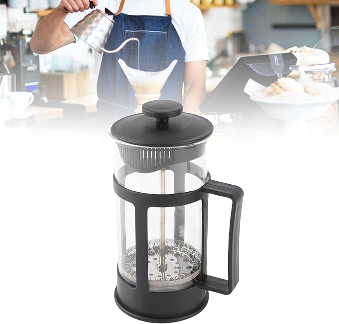CHICIRIS French Press Coffee Maker 350ml Glass French Press Teapot Stainless Steel Construction for Coffee Lovers Home Office