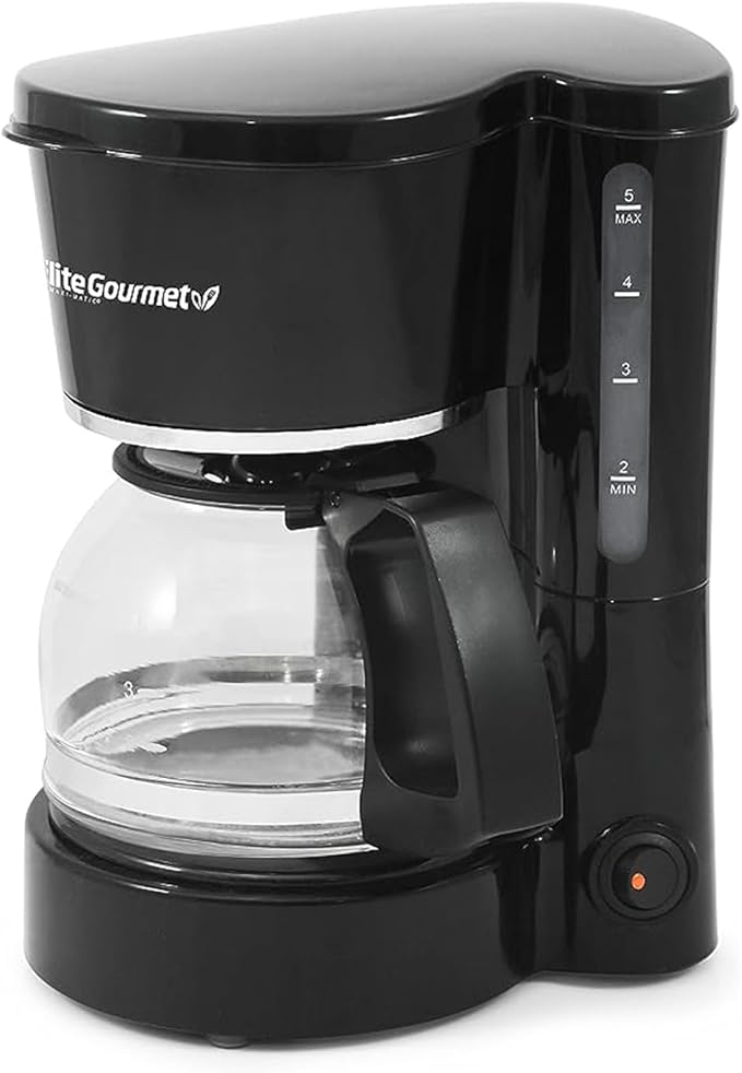Elite Cuisine ECT1027B Cool Touch Toaster with 6 Temperature Settings &amp Extra Wide 1.25 Slots &amp EHC-5055 Automatic Brew &amp Drip Coffee Maker with Pause N Serve Reusable Filter On/Off Swit