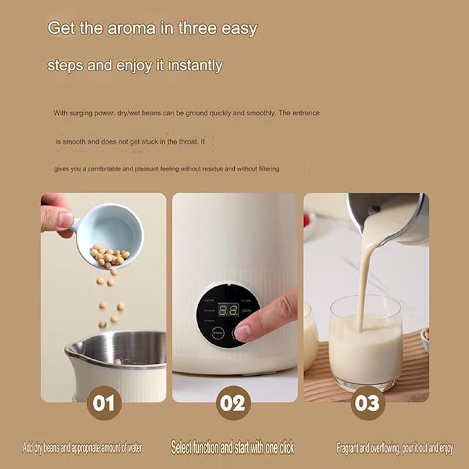 QHBDJX Mini Multi-Functional Wall Breaking Machine 110V/220V Household Soy Milk Machine Fully Automatic Food Supplement Machine
