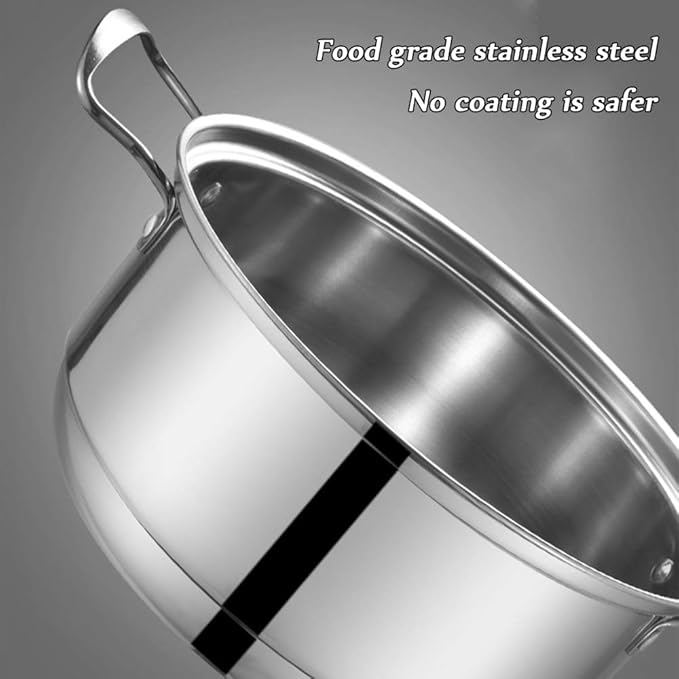 Pots and Pans Sets Pots and Pans3 Piece Non Stick Cookware SetsStainless Steel Induction Cooking Pans Set (24Cm-Frying Pan 22Cm-Saucepan 18Cm-Milk Pan) (Yellow Variety Pack)