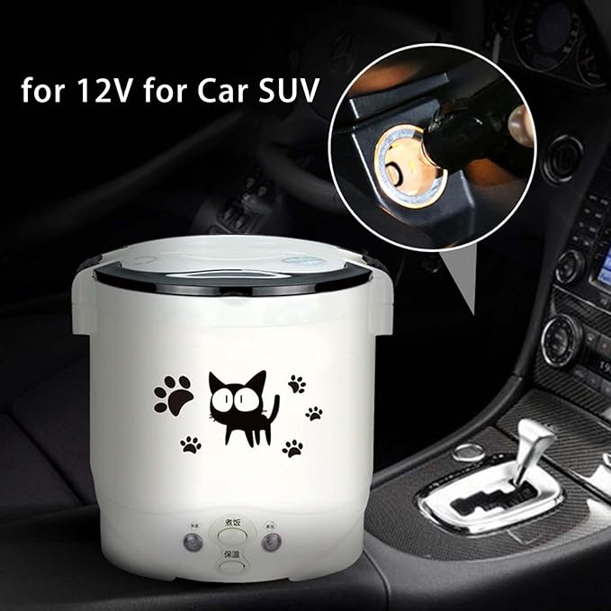Small 1L Electric Rice Cooker Cooking Machine Multifunction for Travel Camping 12V