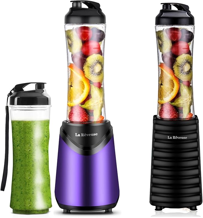 La Reveuse 300W Personal Size Blender (Purple) + La Reveuse 300W Personal Size Blender (Black)