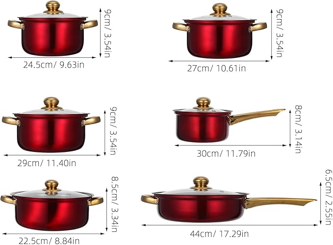1 Set Stainless Steel Cookware Set: Nonstick Pots And Pans For Induction Cooktop - Milk And Frying Pan Soup Pot - Kitchen Essentials For Everyday Cooking