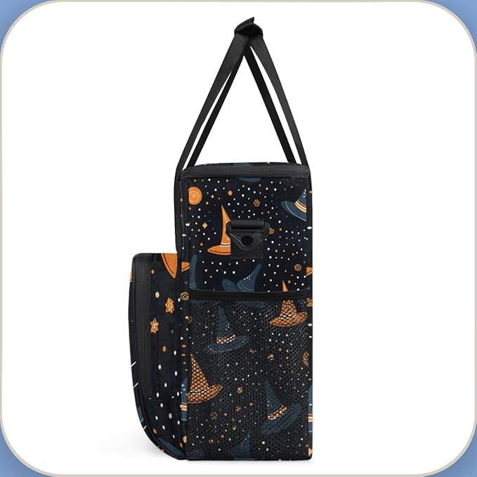 Mystical Halloween Witch Coffee Maker Carrying Bag Travel Storage Bag Compatible with K-Mini or K-Mini Plus Single Serve Coffee Brewer Carrying Case with Multiple Pockets &amp Shoulder Strap