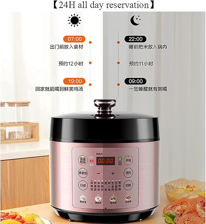 Household Electric Rice Cooker Household Thicken Non-Stick Double Liner 24H Reservation And Heat Preservation For 2-8 People