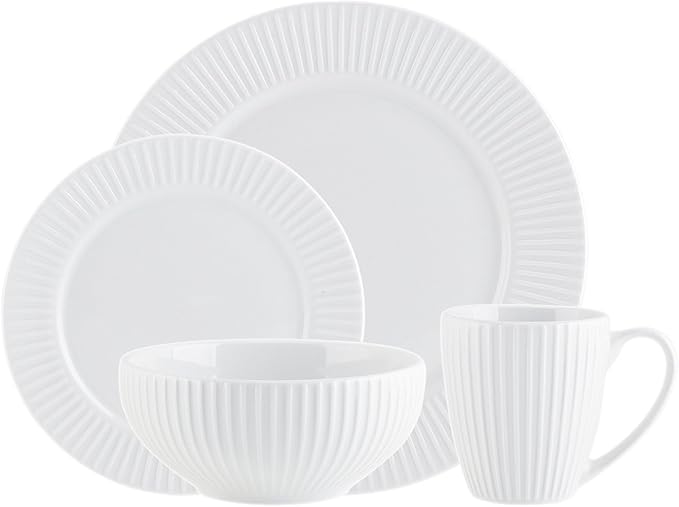 Godinger Dinnerware Set Tableware Set 4 Dinner Plates 4 Salad &amp Appetizer Plates 4 Coffee Mugs 4 Soup &amp Cereal Bowls 16 Piece Set Inventure Collection