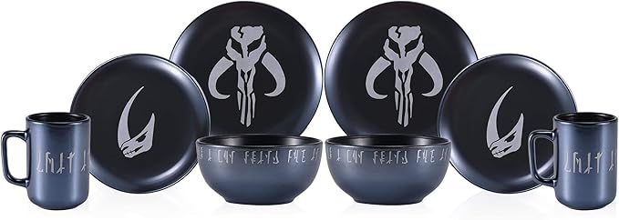 Star Wars The Mandalorian 8-Piece Limited Edition Stoneware Dinnerware Set