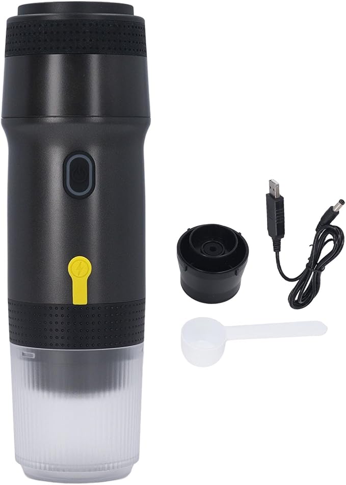 Portable Electric Espresso Machine Travel Coffee Maker for Camping Cordless Heating Full Auto Coffee Machine Compatible with for NES DG Capsules Ground Coffee