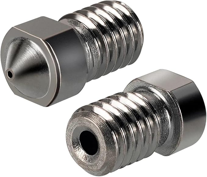 Hardened Steel V6 Nozzle High Temperature Wear-Resistance 3D Print PEI PEEK Carbon Fiber 1.75mm Filament for E3D Hotend(1PC 0.2mm)