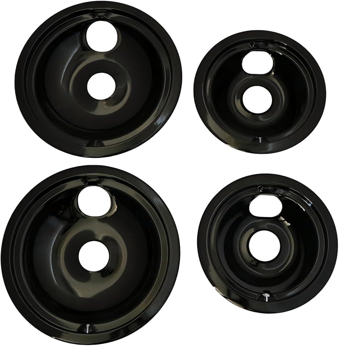 DB4 Range Porcelain Black Drip Pans 4 PK 2 ea NEW