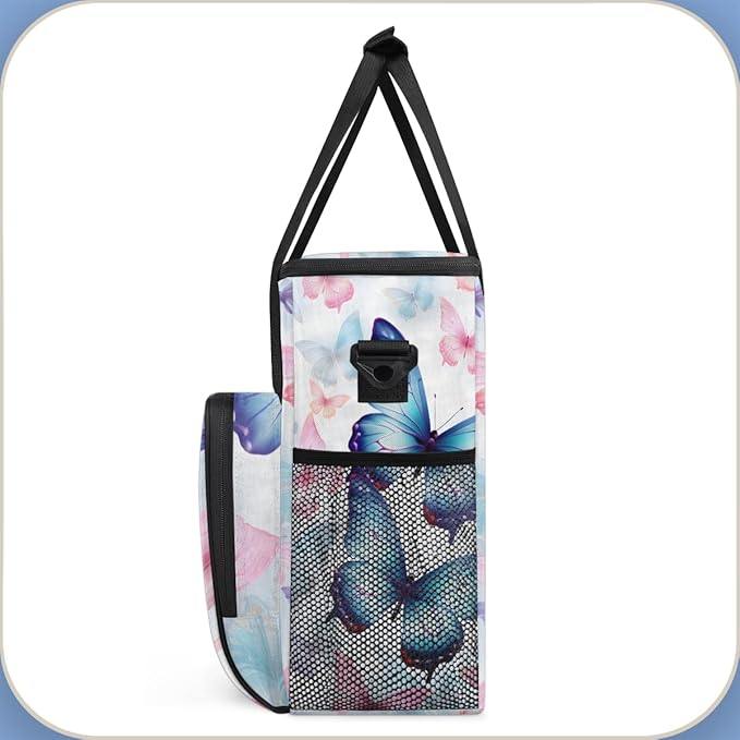 Colorful Butterfly Coffee Maker Carrying Bag Abstract Butterfly Travel Storage Bag Compatible with K-Mini or K-Mini Plus Single Serve Coffee Brewer Carrying Case with Pockets &amp Shoulder Strap