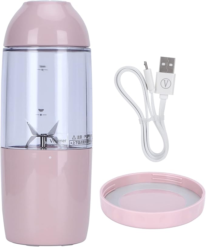 Electric Juicer Portable Handheld 380ml with 4 Blades 4000mAh Battery USB Charging - High Speed 20000RPM Power - Off Protection Ideal for Travel and Daily Use