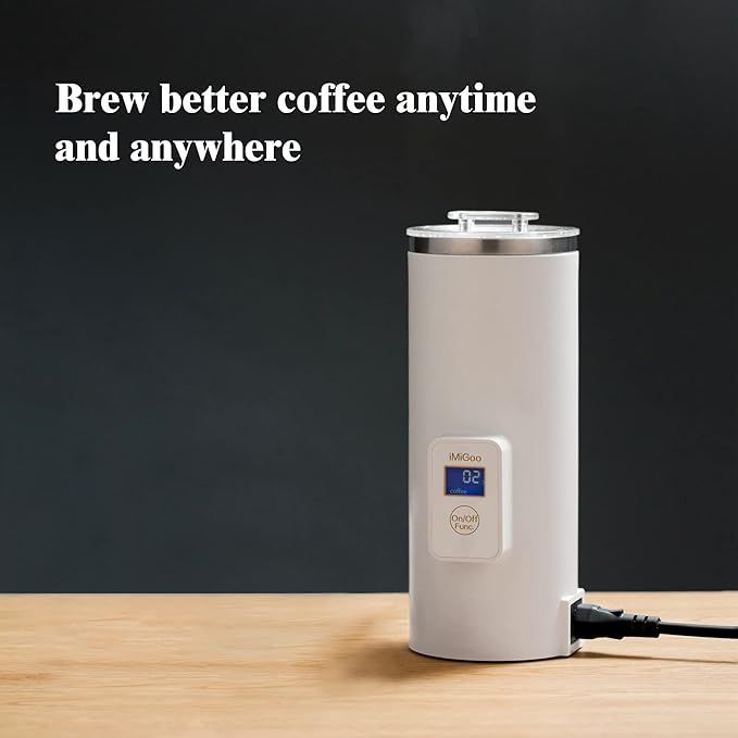 iMiGoo Dual Brew Electric 8oz Coffee &amp Tea Percolator 17oz Boil Water Keep Warm Portable Multi-Functional Stainless Steel Pot for Home/Office/Camping