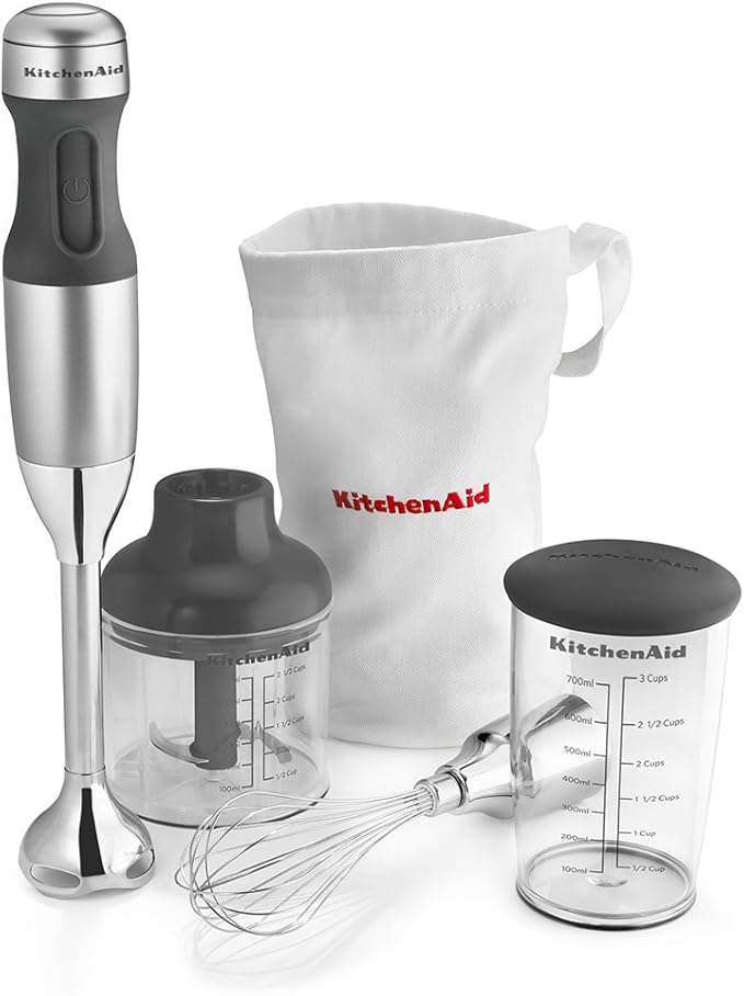 KitchenAid KHB2351CU 3-Speed Hand Blender - Contour Silver 8 inches