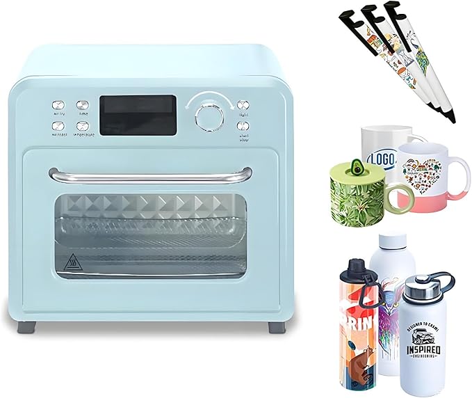 16 Liter Lightweight Convection Sublimation Oven Bulk Printing Sublimation Oven 1400W 360° Heating with Digital Display Ideal for Mugs Glasses Water Bottles 16L