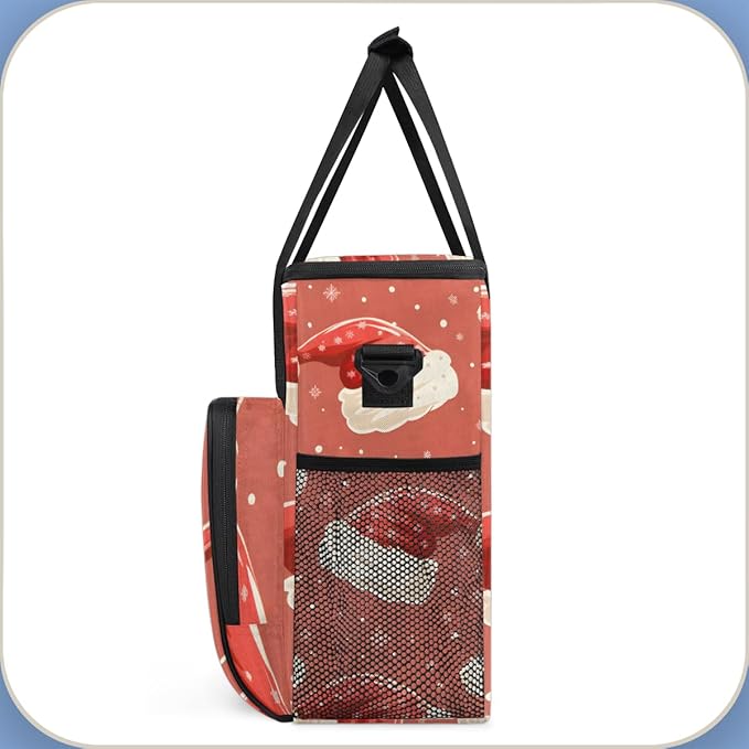 Christmas Hat Coffee Maker Carrying Bag Graffiti Hat Travel Storage Bag Compatible with K-Mini or K-Mini Plus Single Serve Coffee Brewer Carrying Case with Multiple Pockets &amp Shoulder Strap
