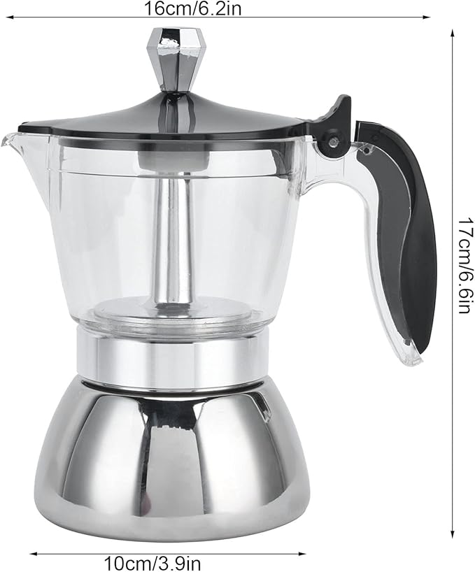 ZJchao 4 Cup Stainless Steel Coffee Maker Pot Efficient Design for Home and Office