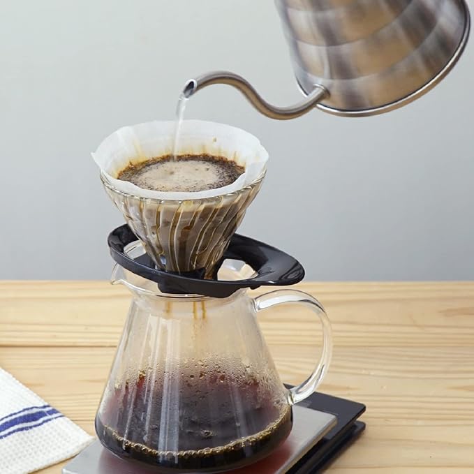 HARIO VDGR-02-B V60 Heat-resistant Glass Transmission Dripper 02 For 1-4 Cups Black Made in Japan