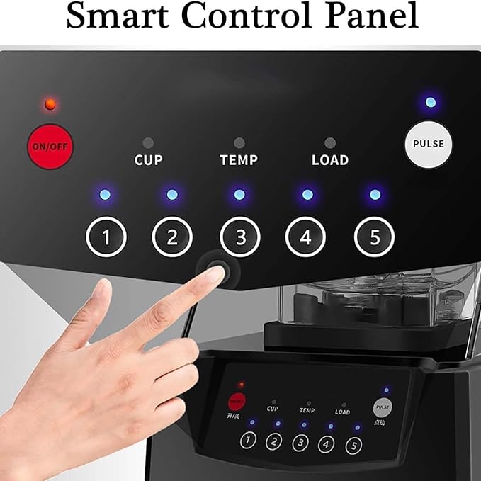 Blender Smoothie Maker 2L Commercial Mixer Milkshake Smoothie Blender Machine for Shakes and Smoothies Heavy Duty 2200W Stainless Steel Blade with Quiet Shield Sound Enclosure 5 Presets