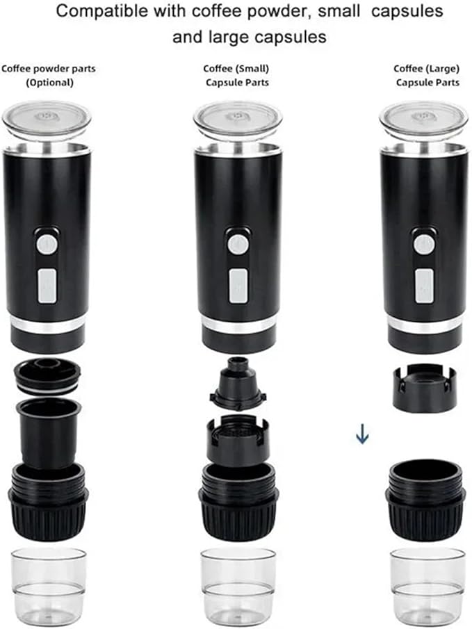 Portable Coffee Machine Portable Espresso Machine Electric Coffee Machine Compatible With Powder Capsules And Ground Coffee Fast Brewing Espresso Machinefor Outdoor Travel Picnic