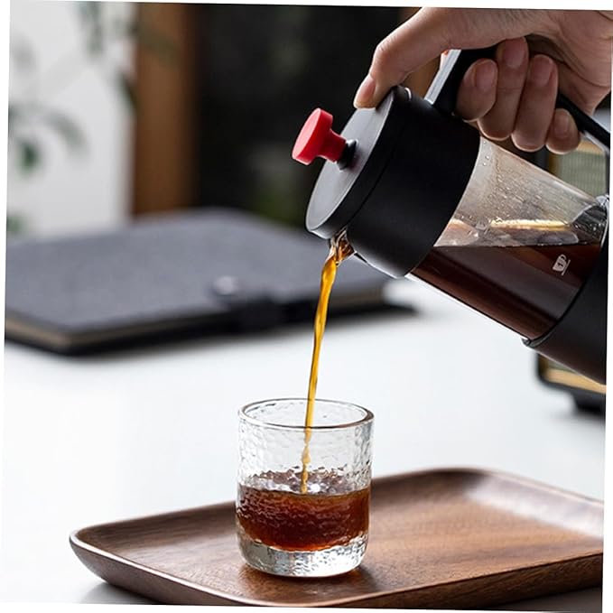 Happyyami Glass Plunger Coffee Maker 350ml Heat-resistant Borosilicate Glass Coffee Pot Stainless Steel Press for Home Brewing Tea