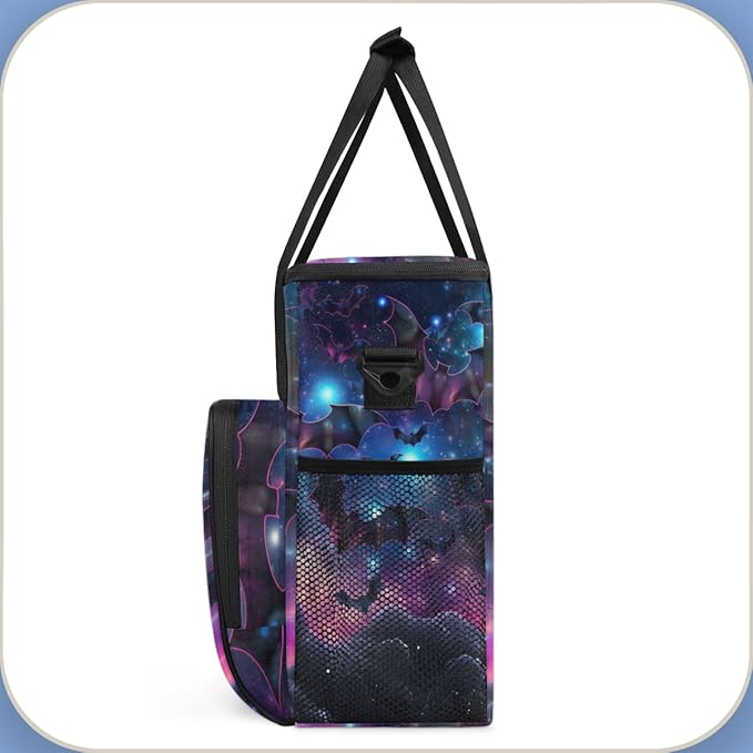 Magical Bat Coffee Maker Carrying Bag Glitter Bat Travel Storage Bag Compatible with K-Mini or K-Mini Plus Single Serve Coffee Brewer Carrying Case with Multiple Pockets &amp Shoulder Strap