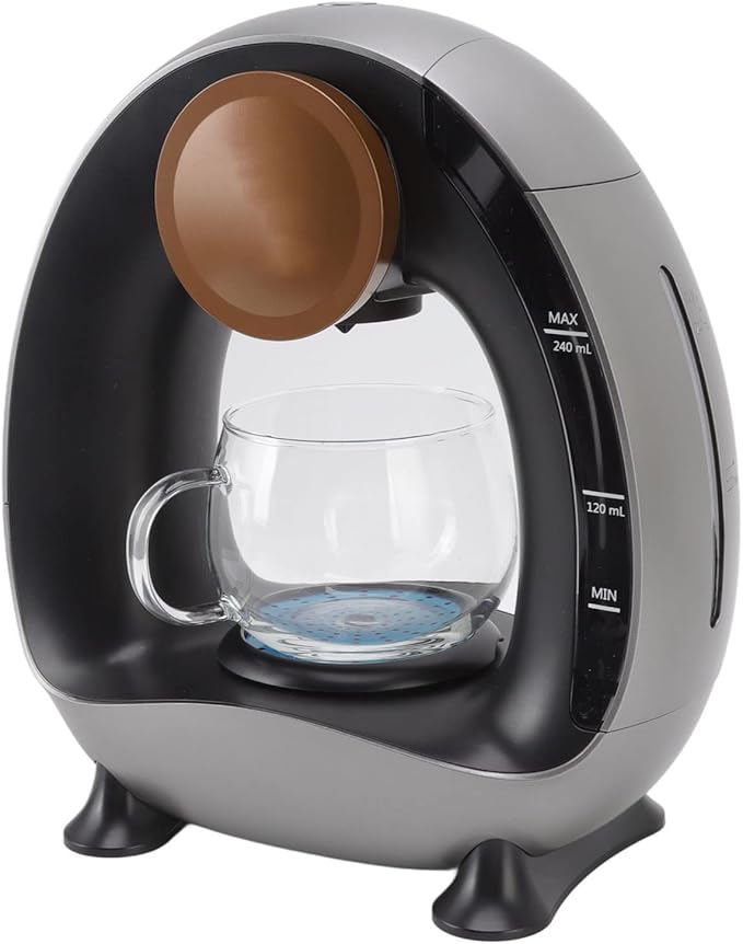 AYNEFY Drip Coffee Maker Stainless Steel and Borosilicate Glass 240ml Water Tank Quiet Hand Washable No BPA Dishwasher Safe Filter and Coasters Suitable for