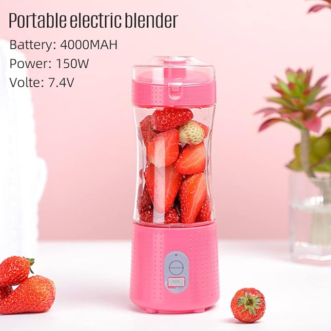 Smoothies Personal Size Single Portable Blender USB Rechargeable Juice Blender with 6 Blades Suitable for Travel Workouts and Outdoor Activities Edible PP (1)
