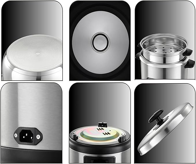 Rice Cooker - Rice Cooker With Steamer (2-6L) Portable Rice Cooker 201 Stainless Steel Inner Pot Intelligent Insulation Make Rice &amp Steam Healthy Food &amp Vegetables for 1-11 People ( Size